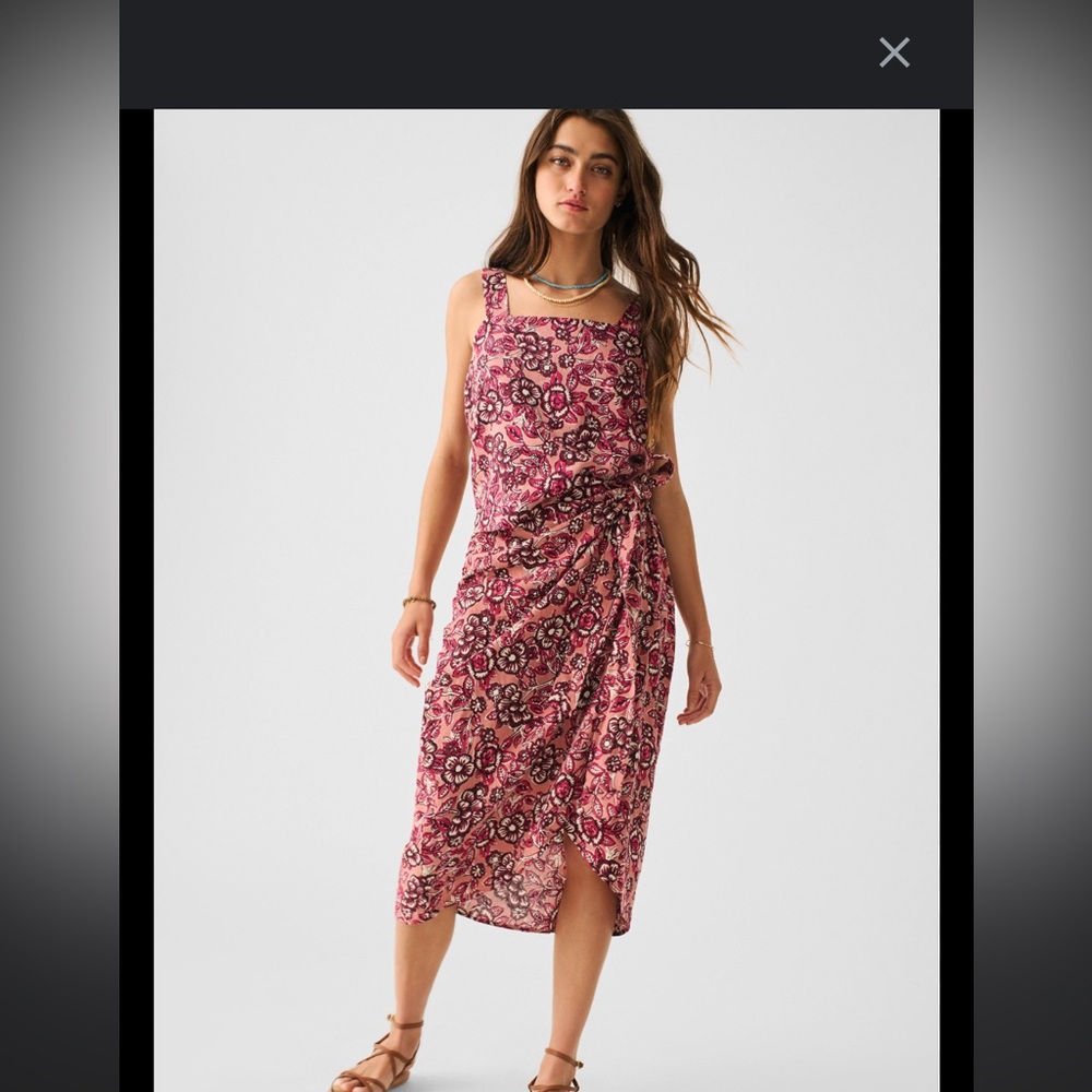 Faherty Pink Floral Square-Neck Tank Top - Picture 8 of 8